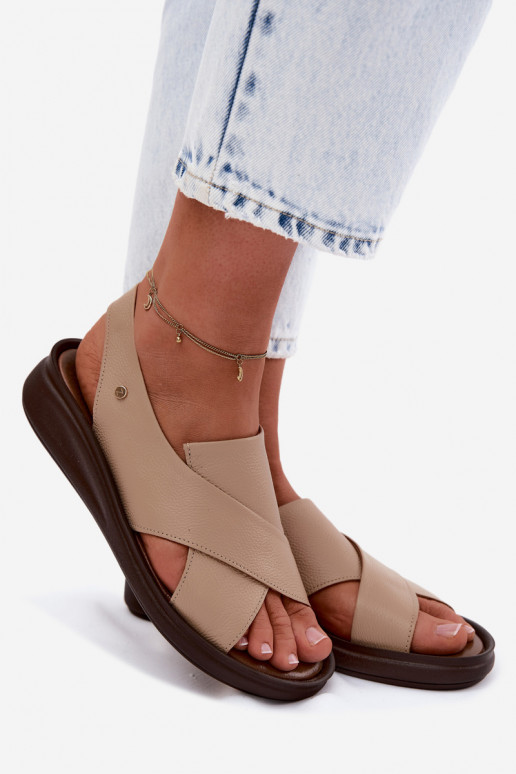 Sandales pour femmes Zazoo 40392 en cappuccino