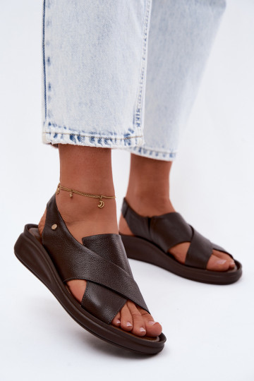 Sandales pour femmes Zazoo 40392 en chocolat