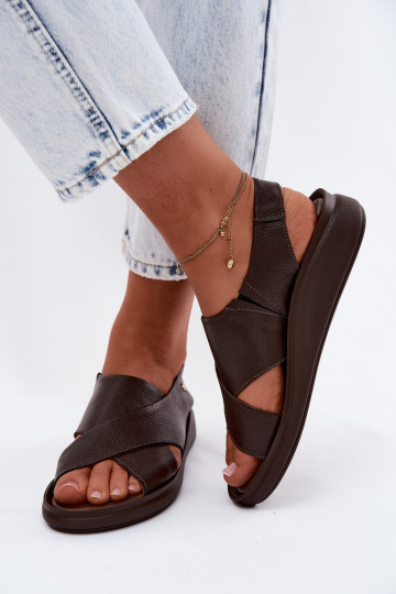 Sandales pour femmes Zazoo 40392 en chocolat 2