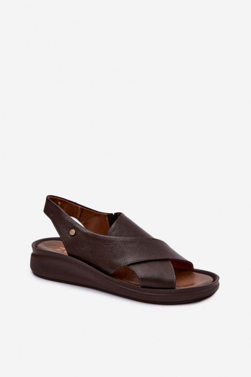 Sandales pour femmes Zazoo 40392 en chocolat