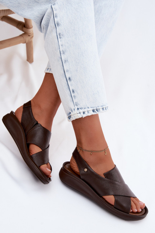 Sandales pour femmes Zazoo 40392 en chocolat