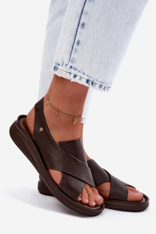 Sandales pour femmes Zazoo 40392 en chocolat