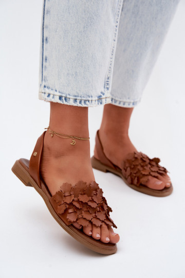 Sandales pour femmes à talons larges Zazoo 40468 en brun 2