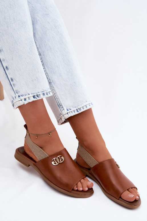 Sandales pour femmes Ze couleur doréem Detalem Zazoo 40473 marron