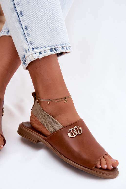 Sandales pour femmes Ze couleur doréem Detalem Zazoo 40473 marron