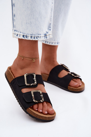 Pantoufles pour femmes avec boucles Lee Cooper LCDANS-26-35-4450L couleur noire 2