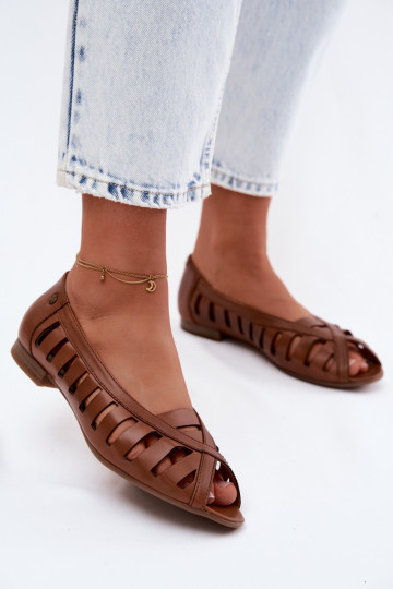 Peau Ballerines ajourées Il fautciejka P7540-29 marron 2