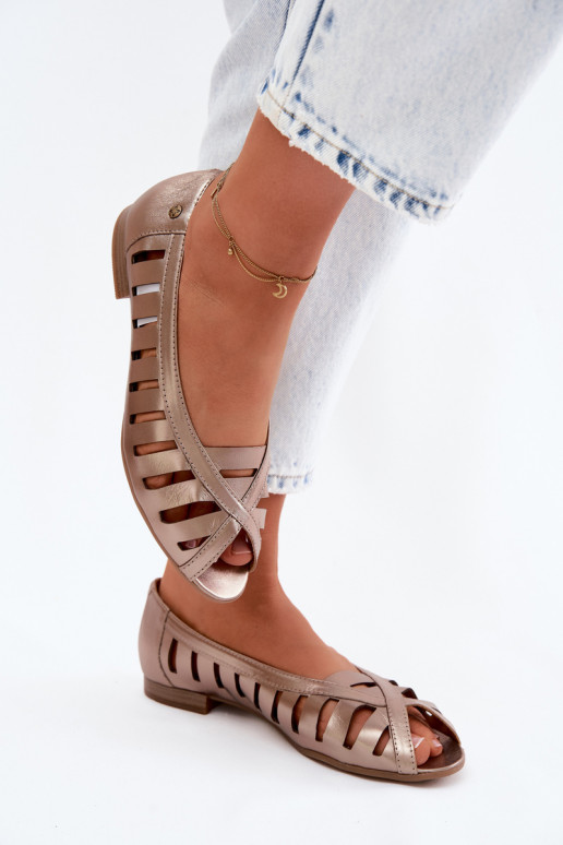 Peau Ballerines ajourées Il fautciejka P7540-25 couleur dorée