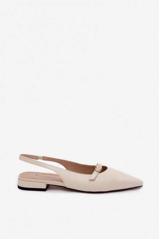 Sandales pour femmes avec talons larges Tai turiciejka K7449-22 ivoire