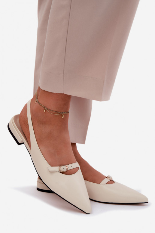 Sandales pour femmes avec talons larges Tai turiciejka K7449-22 ivoire