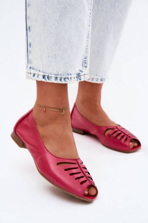Ballerines ajouréesActivéturalnej Skóry Il fautciejka P7541-15 couleur rose