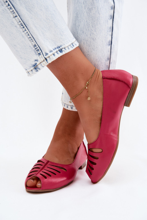 Ballerines ajouréesActivéturalnej Skóry Il fautciejka P7541-15 couleur rose