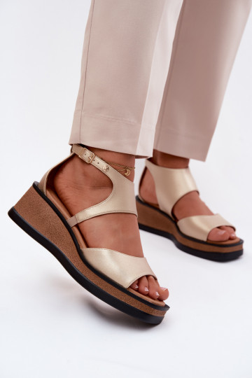 Peau Sandales à plateforme Il fautciejka K7471-26 couleur dorée 2