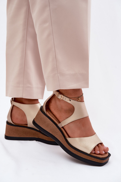 Peau Sandales à plateforme Il fautciejka K7471-26 couleur dorée