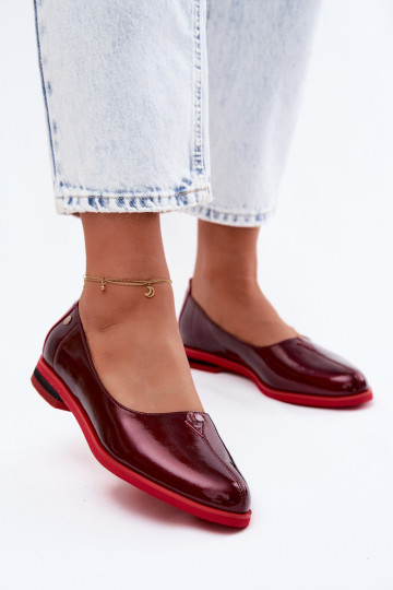 Peau Ballerines laquées Il fautciejka K7463-23 Bourgogne