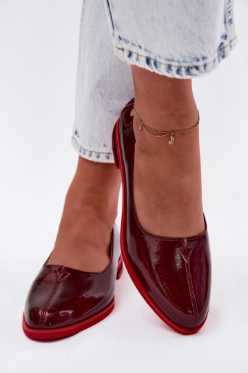 Peau Ballerines laquées Il fautciejka K7463-23 Bourgogne 2