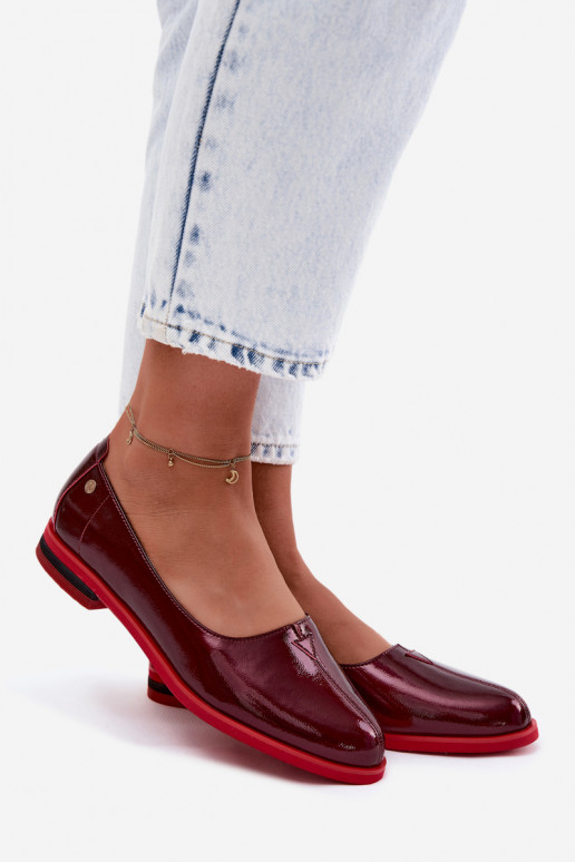 Peau Ballerines laquées Il fautciejka K7463-23 Bourgogne