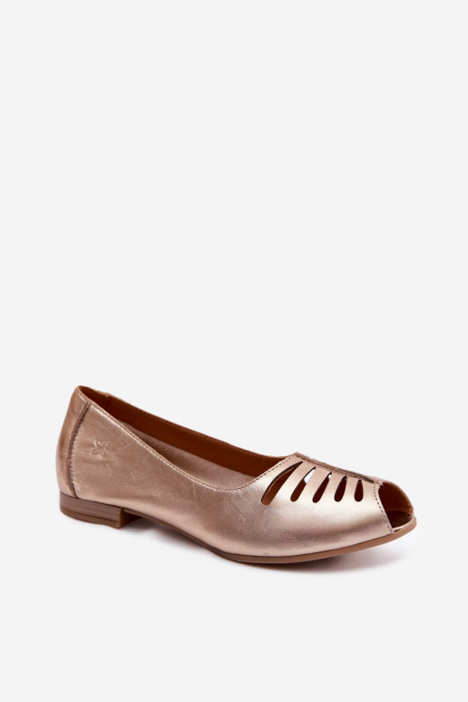 Ballerines ajouréesActivéturalnej Skóry Il fautciejka P7541-32 couleur dorée