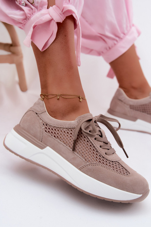 Peau en daim Chaussures modèle baskets avec une plateforme beige Norisa