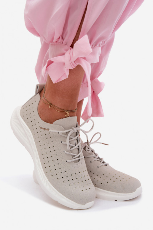 Chaussures de sport à lacets pour femmes en couleur grise Heressa