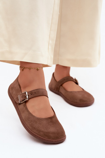 Ballerines Barefoot en simili cuir couleur marron Zazoo 316 2