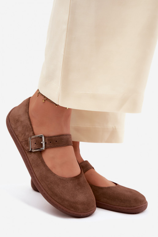 Ballerines Barefoot en simili cuir couleur marron Zazoo 316