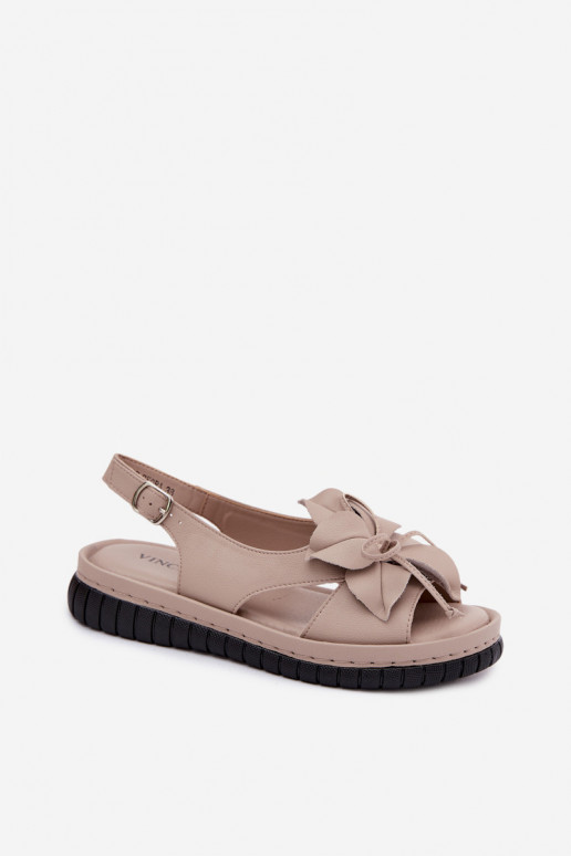 Sandales pour femmes Féminin Avec des décorations avec des fleursem Vinceza 66917 beige