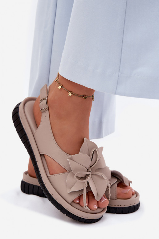 Sandales pour femmes Féminin Avec des décorations avec des fleursem Vinceza 66917 beige