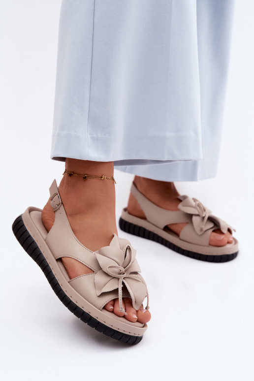 Sandales pour femmes Féminin Avec des décorations avec des fleursem Vinceza 66917 beige