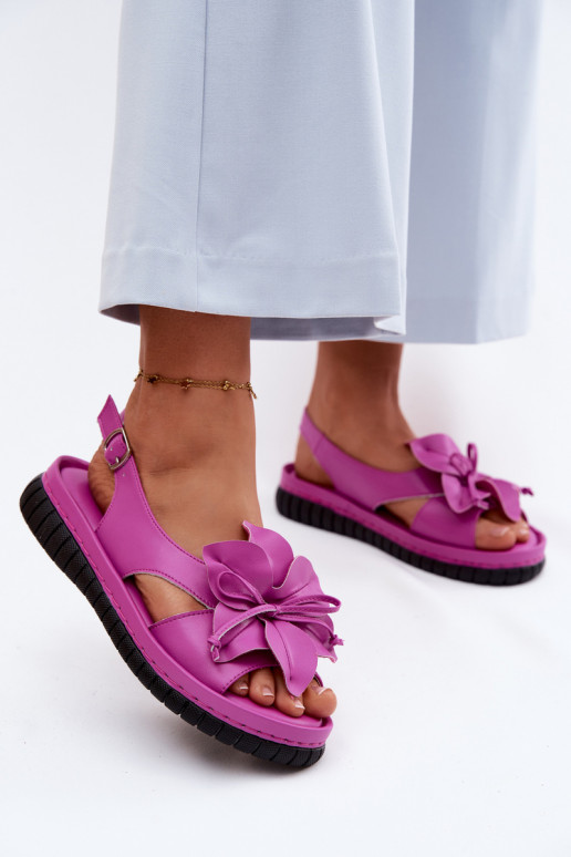 Sandales pour femmes Féminin Avec des décorations avec des fleursem Vinceza 66917 couleur rose