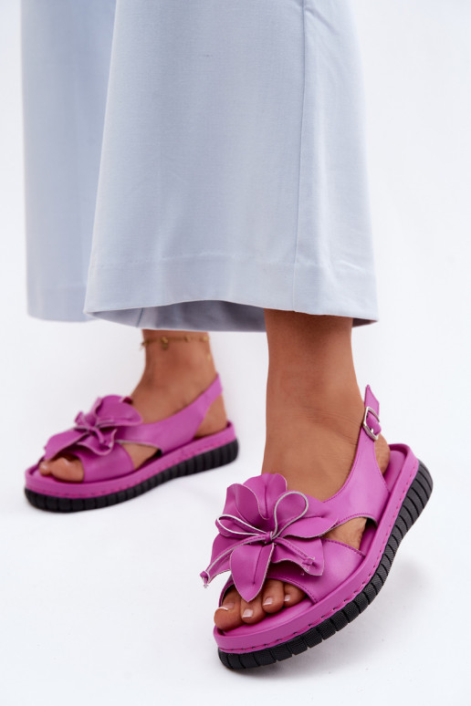 Sandales pour femmes Féminin Avec des décorations avec des fleursem Vinceza 66917 couleur rose