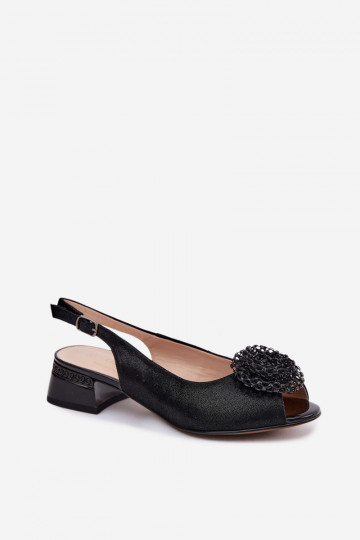 Sandales noires pour femmes avec ornements D&A CR61-3030 2