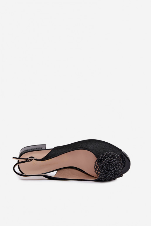 Sandales pour femmes Féminin Klocke avec des ornements D&A CR61-3030 couleur noire