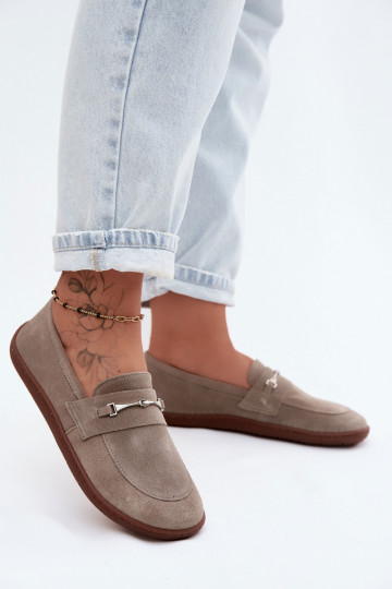 Mocassins Barefoot en daim Zazoo 322 couleur cappuccino