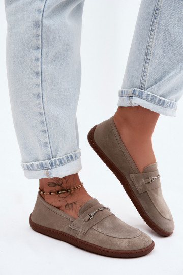 Mocassins Barefoot en daim Zazoo 322 couleur cappuccino 2