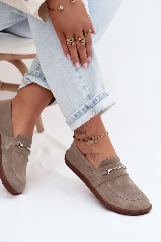 Mocassins en daim couleur cappuccino Barefoot Zazoo 322