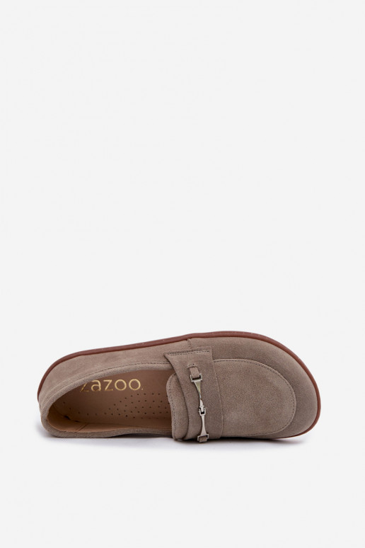 Mocassins en daim couleur cappuccino Barefoot Zazoo 322