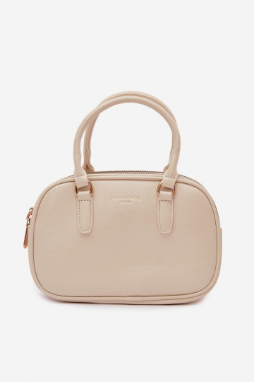 Sac de type valise couleur sable vif en simili cuir Soraya