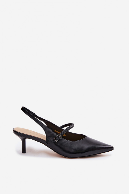 Sandales à talons hauts noires avec des brides D&A