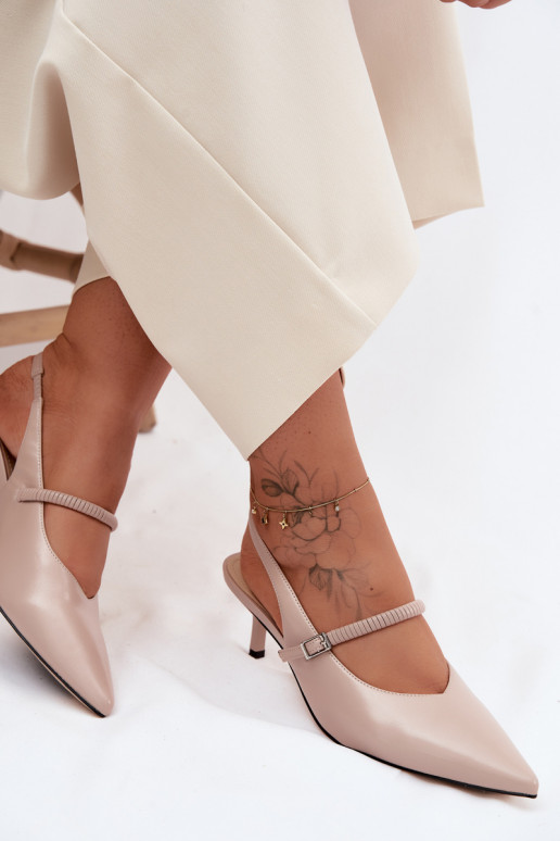 Sandales à talons hauts couleur sable avec des brides D&A