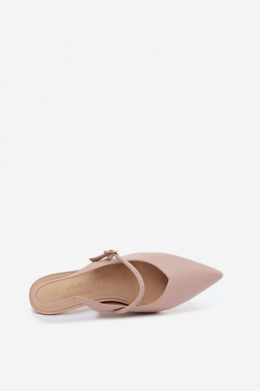 Sandales à talons hauts couleur sable avec des brides D&A