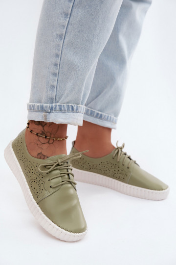 Chaussures avec éléments en dentelle en vert Pearla 2