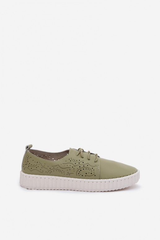 Chaussures avec éléments en dentelle en vert Pearla