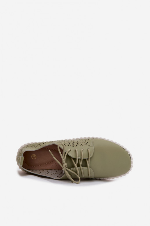 Chaussures avec éléments en dentelle en vert Pearla