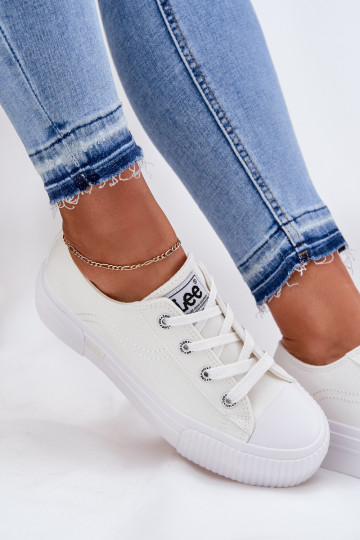 Chaussures décontractées avec plateforme en blanc