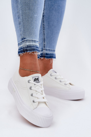 Chaussures décontractées avec plateforme en blanc 2