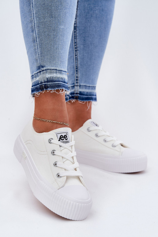 Chaussures décontractées avec plateforme en blanc