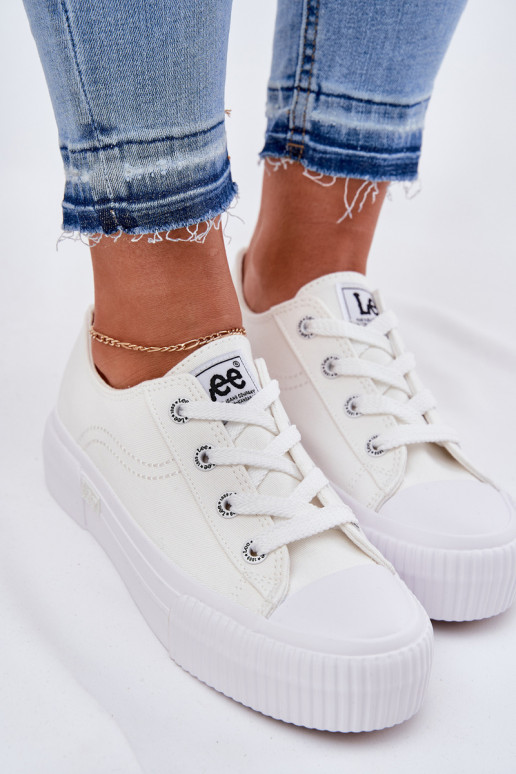 Chaussures décontractées avec plateforme en blanc