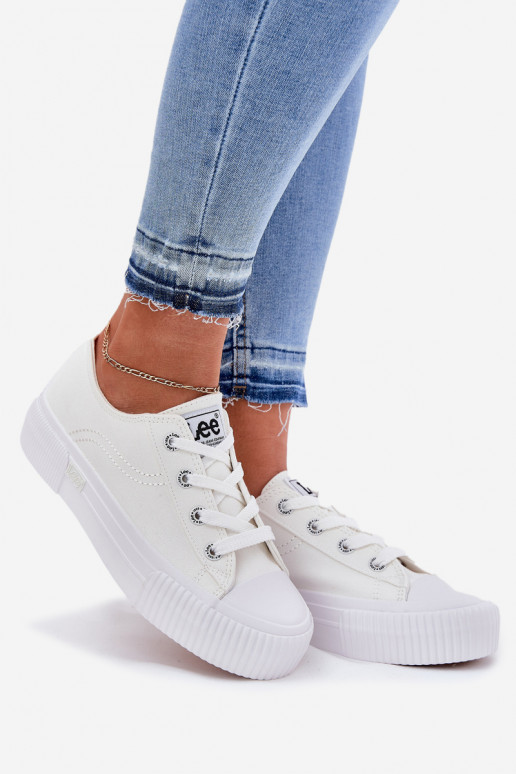 Chaussures décontractées avec plateforme en blanc