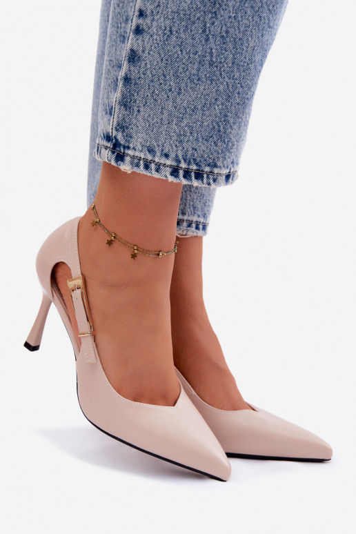 Escarpins avec découpes et boucles Vinceza 62288 couleur sable